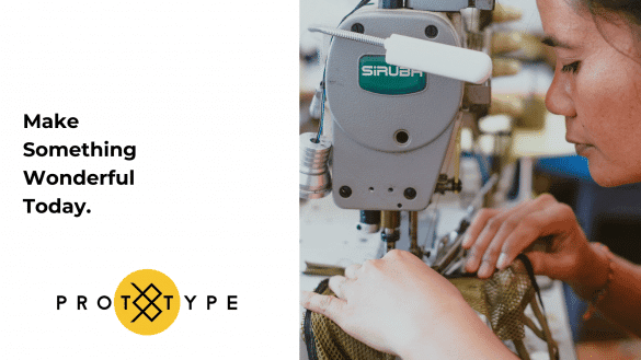 prototype sewing machine in action