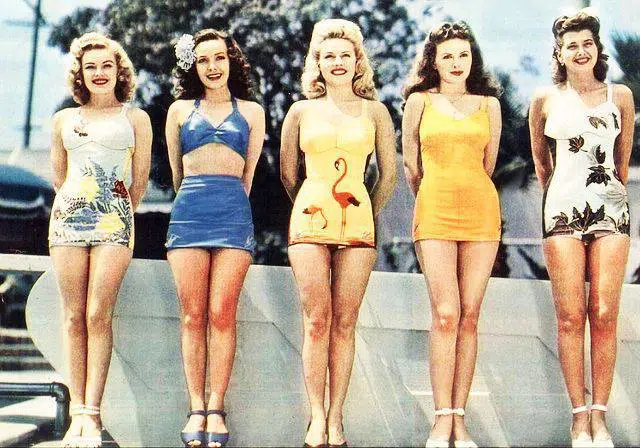 50s cotton swimwear fabrics 50s Swimwear