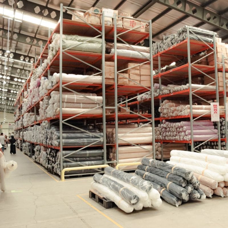 Manufacturing Strategy Session 3 A supply storage room in an apparel factory