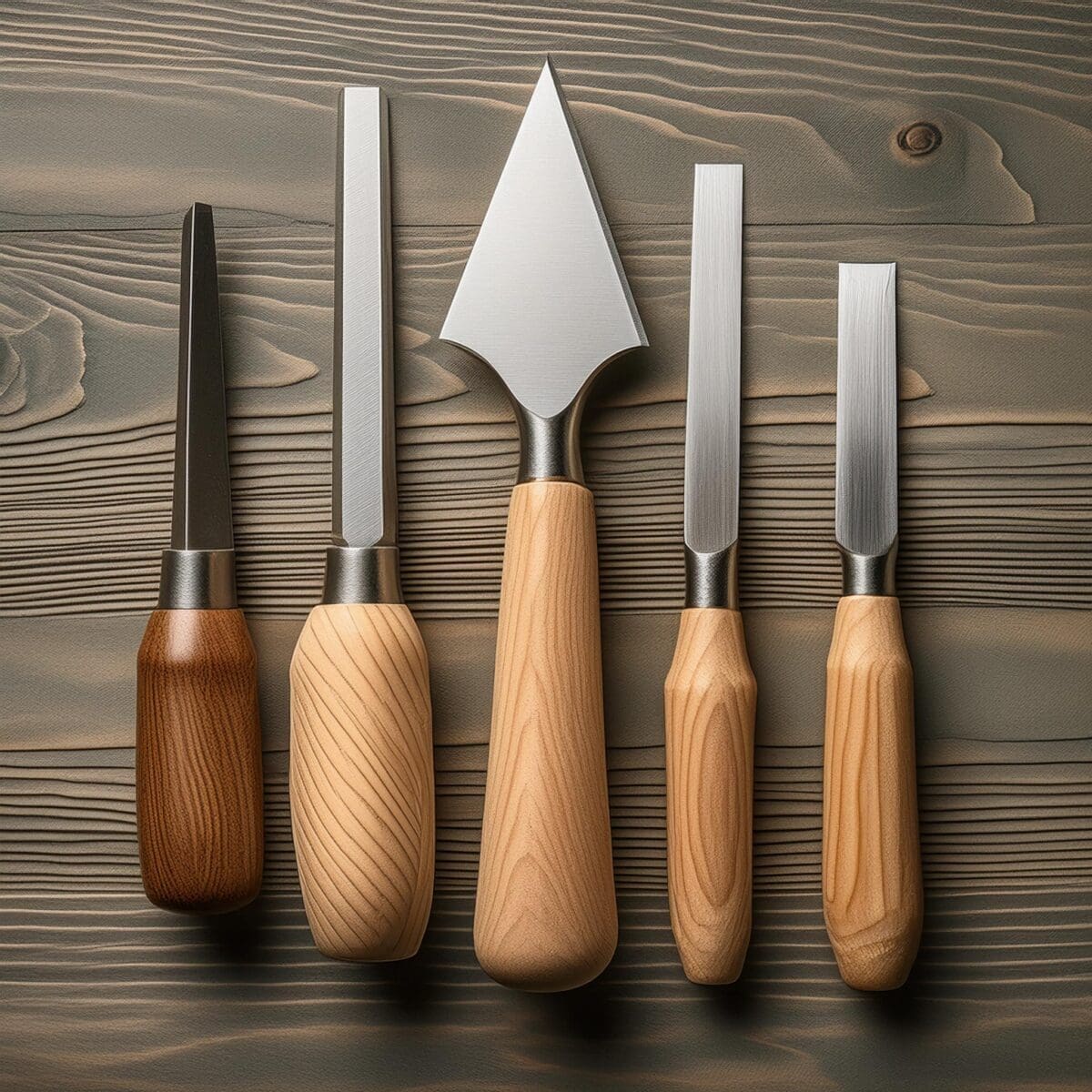 An image of 5 tools intended to illustrate the concept of building a brand with the right tools